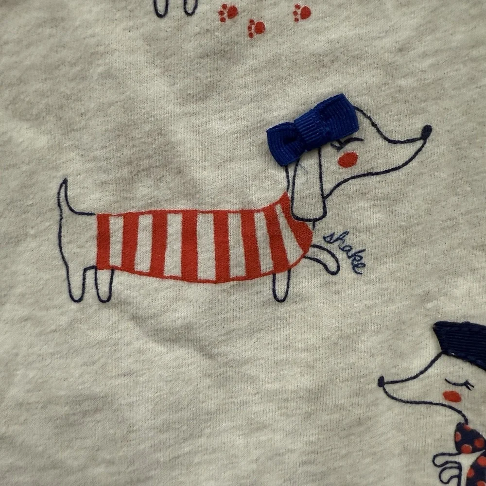 Gymboree Baby Girls 12-18 Months Puppy Tricks Graphic Long Sleeve T-Shirt Beige